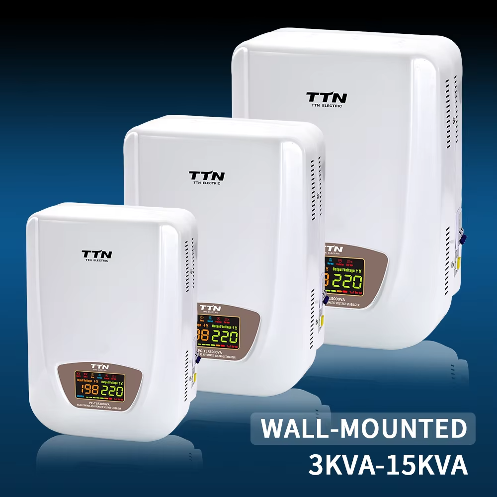 交流自动电压调节器稳定器发光二极管数字单相220V 6KW 10KW继电器自动电压调节器